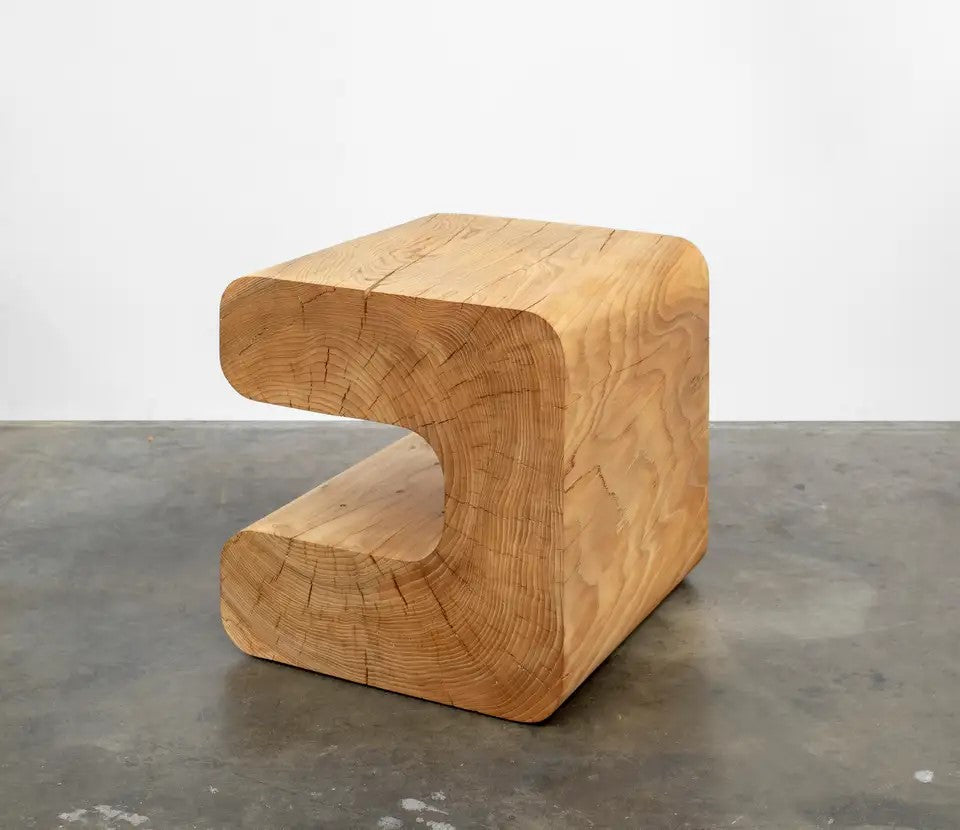 Sculpted Cedar Side Table