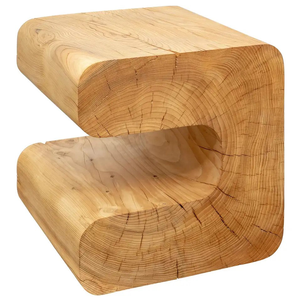 Sculpted Cedar Side Table